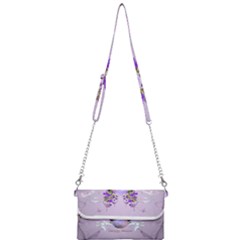 Happy Easter, Easter Egg With Flowers In Soft Violet Colors Mini Crossbody Handbag