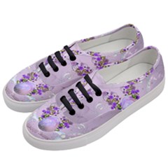 Happy Easter, Easter Egg With Flowers In Soft Violet Colors Women s Classic Low Top Sneakers by FantasyWorld7