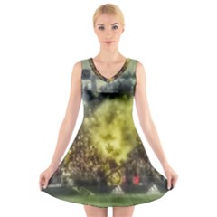 Columbus Crew Crowd, Mapfe Stadium V-neck Sleeveless Dress by Riverwoman