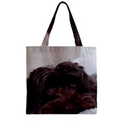 Laying In Dog Bed Zipper Grocery Tote Bag