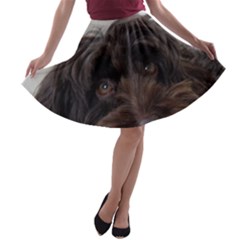 Laying In Dog Bed A-line Skater Skirt by pauchesstore