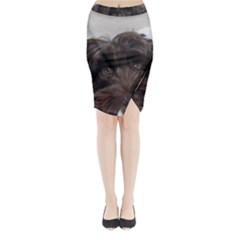 Laying In Dog Bed Midi Wrap Pencil Skirt