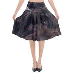 Laying In Dog Bed Flared Midi Skirt