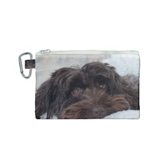 Laying In Dog Bed Canvas Cosmetic Bag (small)