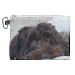 Laying In Dog Bed Canvas Cosmetic Bag (xl) by pauchesstore