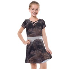 Laying In Dog Bed Kids  Cross Web Dress by pauchesstore