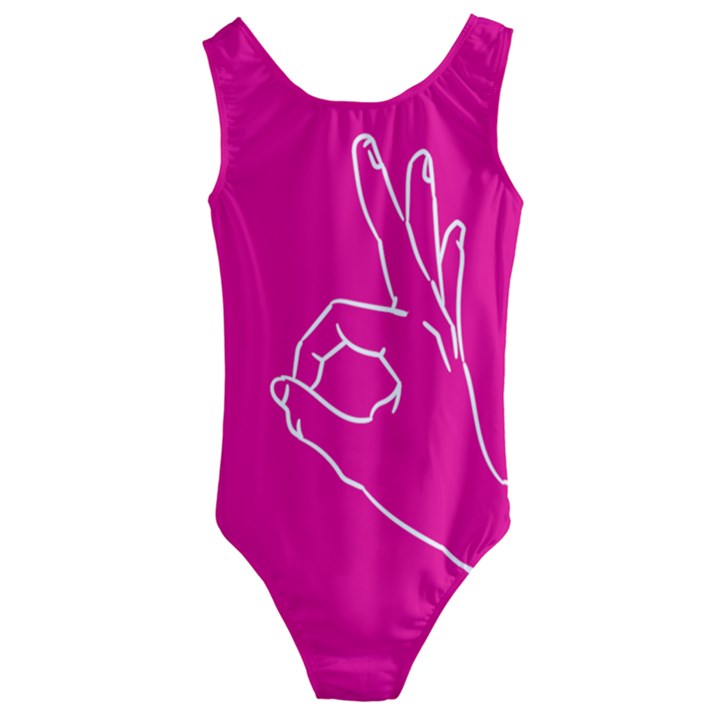 A-Ok Perfect handsign MAGA Pro-Trump Patriot on pink background Kids  Cut-Out Back One Piece Swimsuit