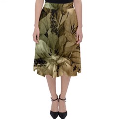 Wonderful Floral Design With Butterflies Classic Midi Skirt by FantasyWorld7