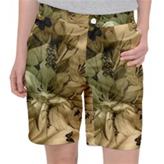 Wonderful Floral Design With Butterflies Pocket Shorts