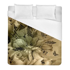 Wonderful Floral Design With Butterflies Duvet Cover (full/ Double Size) by FantasyWorld7