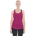 Blue Stars Pattern On Red Piece Up Tank Top View1