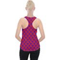 Blue Stars Pattern On Red Piece Up Tank Top View2