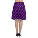 Red Stars Pattern On Blue Chiffon Wrap Front Skirt View2