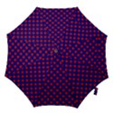 Red Stars Pattern On Blue Hook Handle Umbrellas (Medium) View1