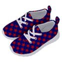 Red Stars Pattern On Blue Running Shoes View2