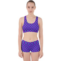 Turquoise Stars Pattern On Purple Work It Out Gym Set by BrightVibesDesign