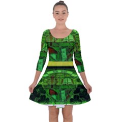 Dublin Scioto Irish Window Quarter Sleeve Skater Dress by Riverwoman