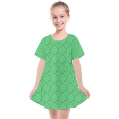 Clover Quatrefoil Pattern Kids  Smock Dress by emilyzragz