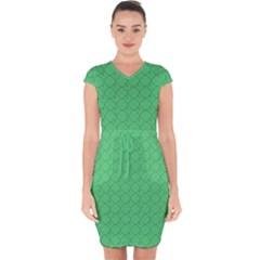 Clover Quatrefoil Pattern Capsleeve Drawstring Dress  by emilyzragz