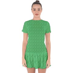 Clover Quatrefoil Pattern Drop Hem Mini Chiffon Dress by emilyzragz