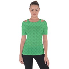 Clover Quatrefoil Pattern Shoulder Cut Out Short Sleeve Top by emilyzragz