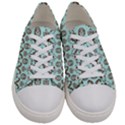 Easter Damask Pattern Robins Egg Blue and Brown Women s Low Top Canvas Sneakers View1