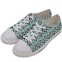 Easter Damask Pattern Robins Egg Blue and Brown Women s Low Top Canvas Sneakers View2