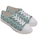 Easter Damask Pattern Robins Egg Blue and Brown Women s Low Top Canvas Sneakers View3