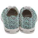 Easter Damask Pattern Robins Egg Blue and Brown Women s Low Top Canvas Sneakers View4