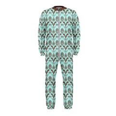 Easter Damask Pattern Robins Egg Blue And Brown Onepiece Jumpsuit (kids) by emilyzragz