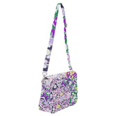 Sketchlines01 Shoulder Bag With Back Zipper by PurpleDuckyDesigns