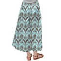 Easter Damask Pattern Robins Egg Blue and Brown Satin Palazzo Pants View2