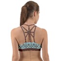 Easter Damask Pattern Robins Egg Blue and Brown Back Web Sports Bra View2