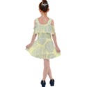 Spring Dahlia Print - Pale Yellow & Light Blue Kids  Shoulder Cutout Chiffon Dress View2