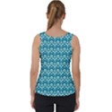 Easter Damask Pattern Deep Teal Blue and White Velvet Tank Top View2