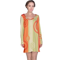 Ring Kringel Background Abstract Red Long Sleeve Nightdress by Mariart