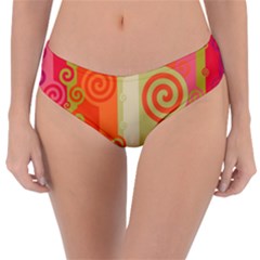 Ring Kringel Background Abstract Red Reversible Classic Bikini Bottoms by Mariart