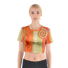 Ring Kringel Background Abstract Red Cotton Crop Top by Mariart