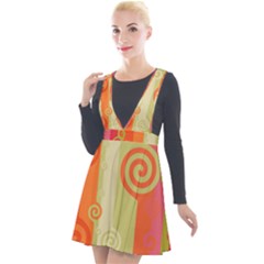 Ring Kringel Background Abstract Red Plunge Pinafore Velour Dress