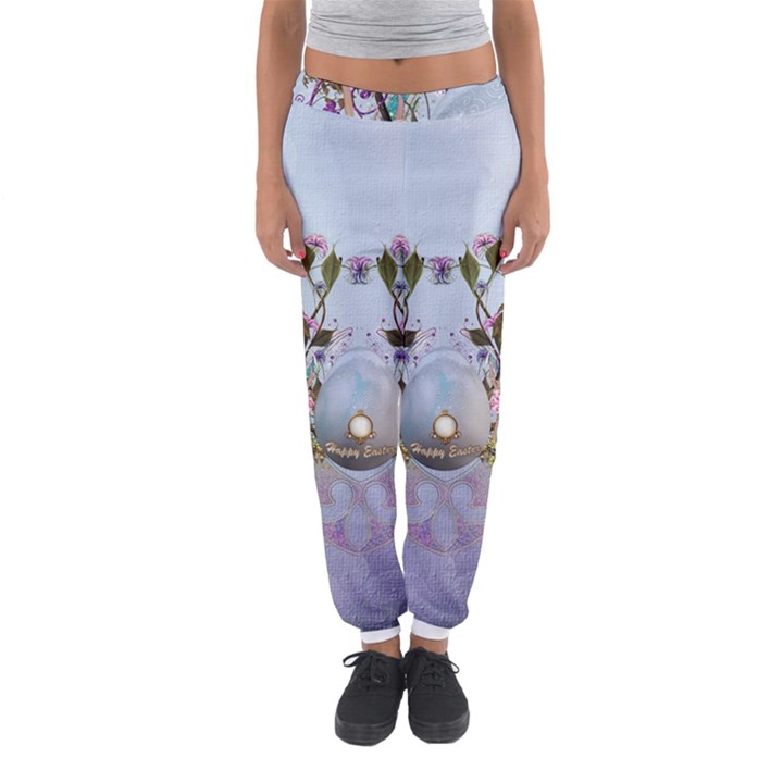 Easter Egg With Flowers Women s Jogger Sweatpants