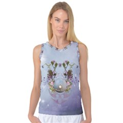 Easter Egg With Flowers Women s Basketball Tank Top by FantasyWorld7