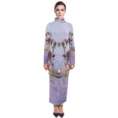 Easter Egg With Flowers Turtleneck Maxi Dress by FantasyWorld7