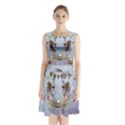 Easter Egg With Flowers Sleeveless Waist Tie Chiffon Dress View1