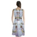 Easter Egg With Flowers Sleeveless Waist Tie Chiffon Dress View2