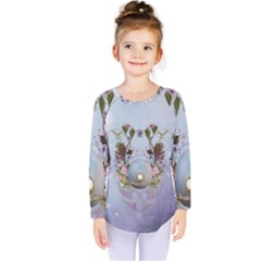 Easter Egg With Flowers Kids  Long Sleeve Tee