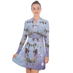 Easter Egg With Flowers Long Sleeve Panel Dress by FantasyWorld7