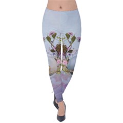 Easter Egg With Flowers Velvet Leggings by FantasyWorld7