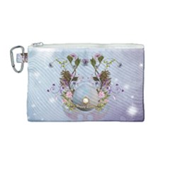 Easter Egg With Flowers Canvas Cosmetic Bag (medium) by FantasyWorld7