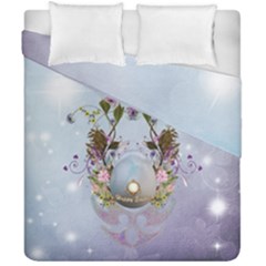 Easter Egg With Flowers Duvet Cover Double Side (california King Size) by FantasyWorld7