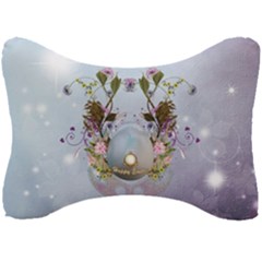 Easter Egg With Flowers Seat Head Rest Cushion by FantasyWorld7